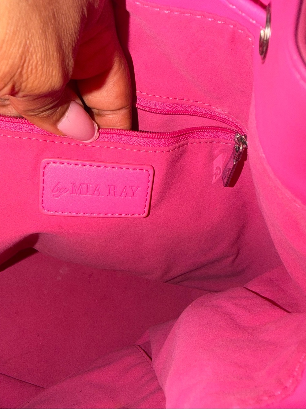 Pink Embossed GLAMAHOLIC Drawstring Bucket Bag - Picture 5 of 5
